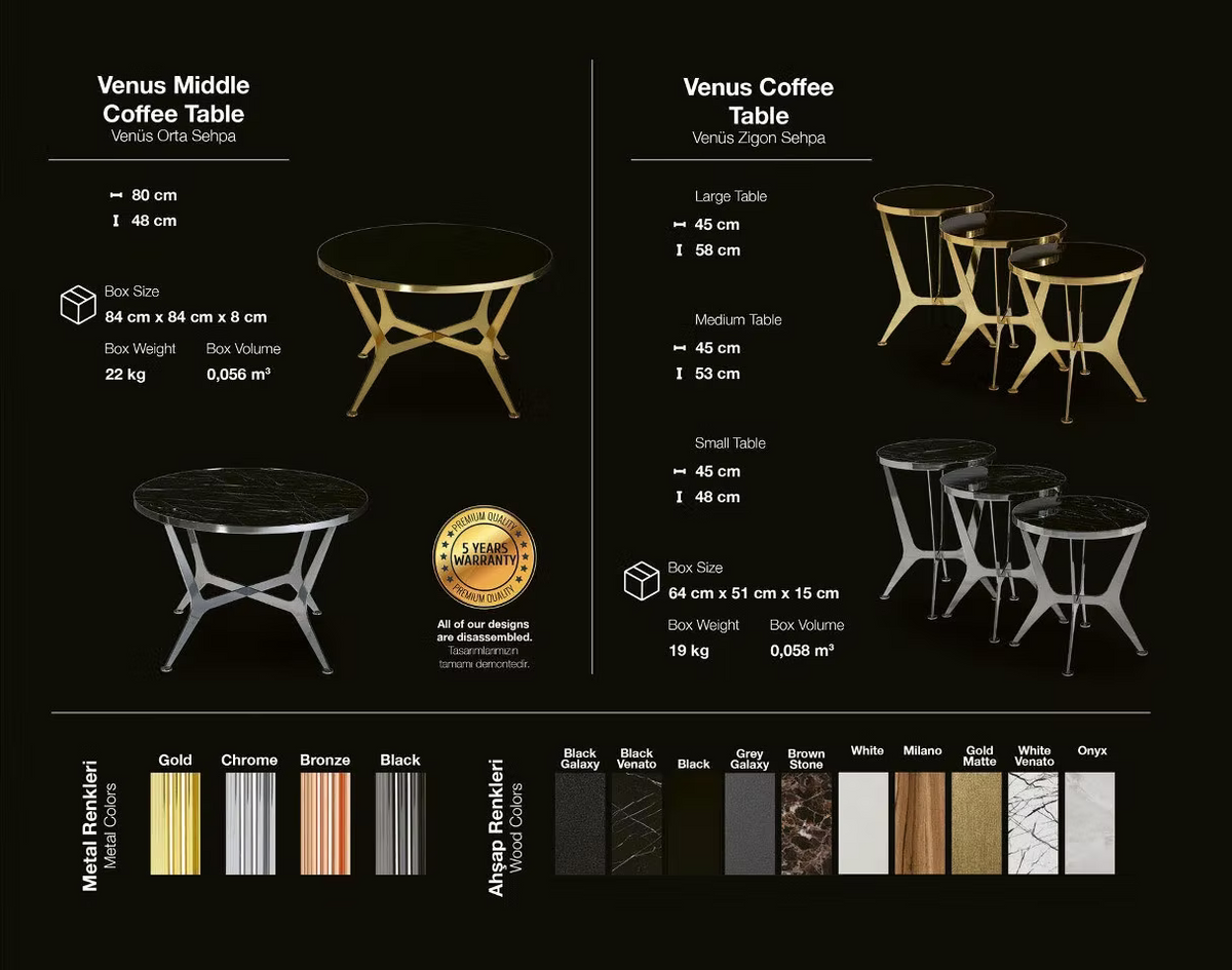 Round Venus Middle Coffee Table