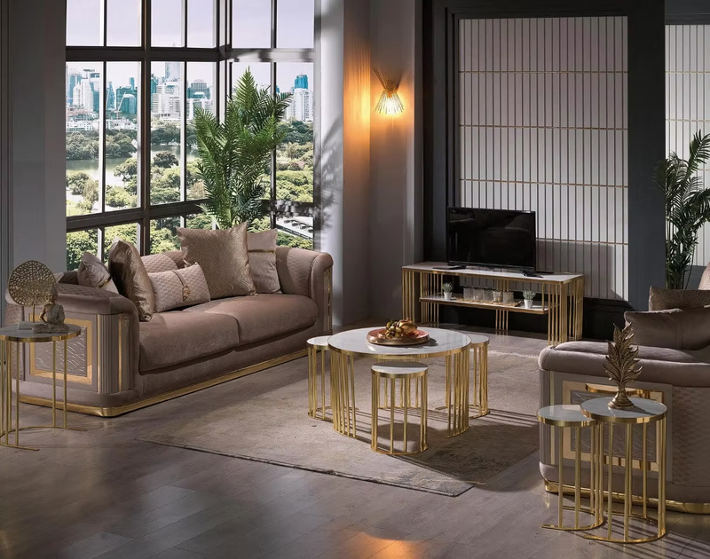 Round Middle Coffee Table 3+1