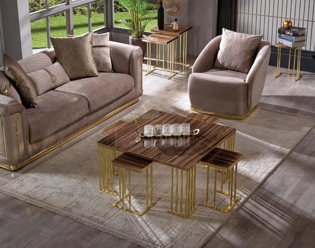 Square Middle Coffee Table 4+1